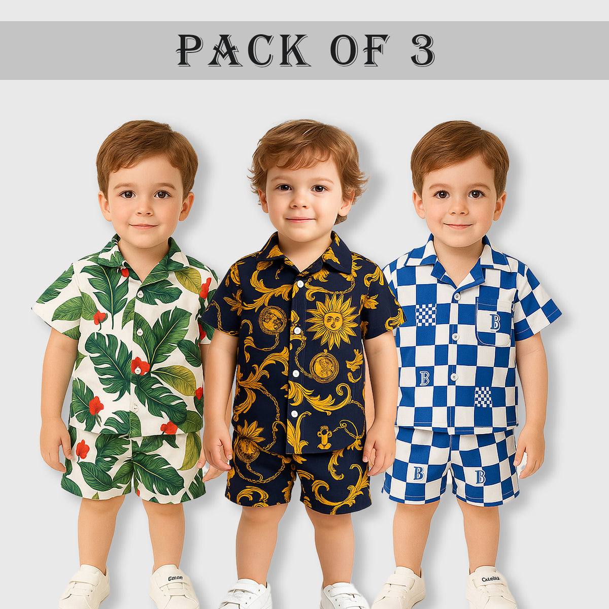 Causal Blue Sun , Blue Box And Green Leaf (Combo Pack Of 3)