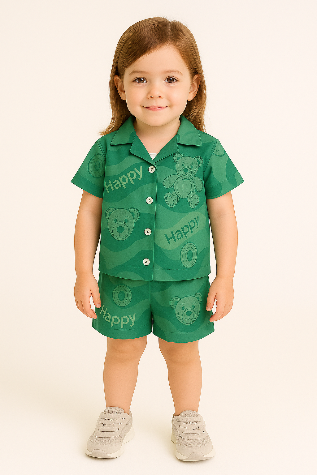 Stylish Happy Bear Unisex Top & Bottom Set