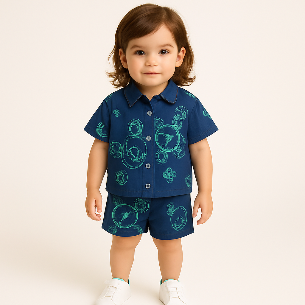 Trendy Unisex Blue Teddy Cord Set