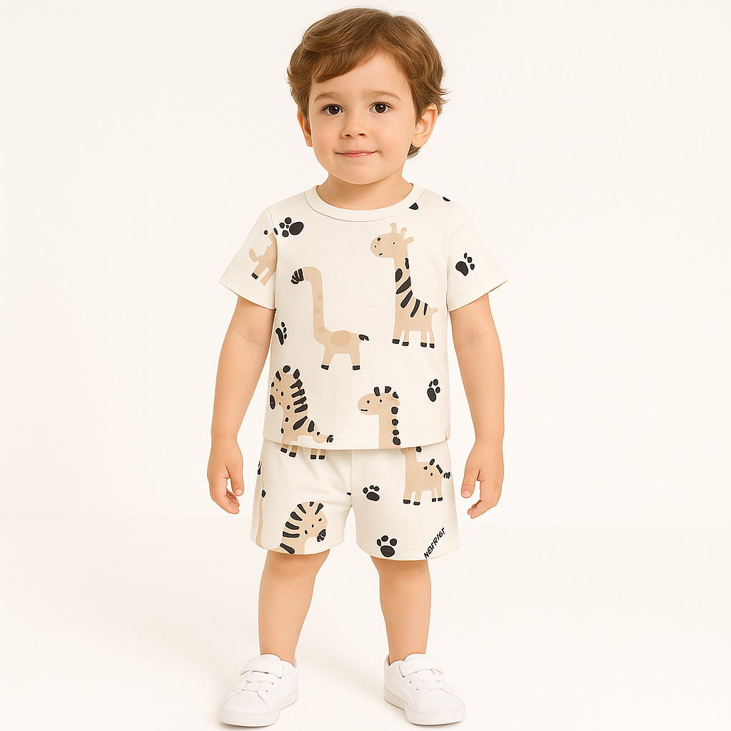 Cute Giraff Kids Boys Shorts Set .