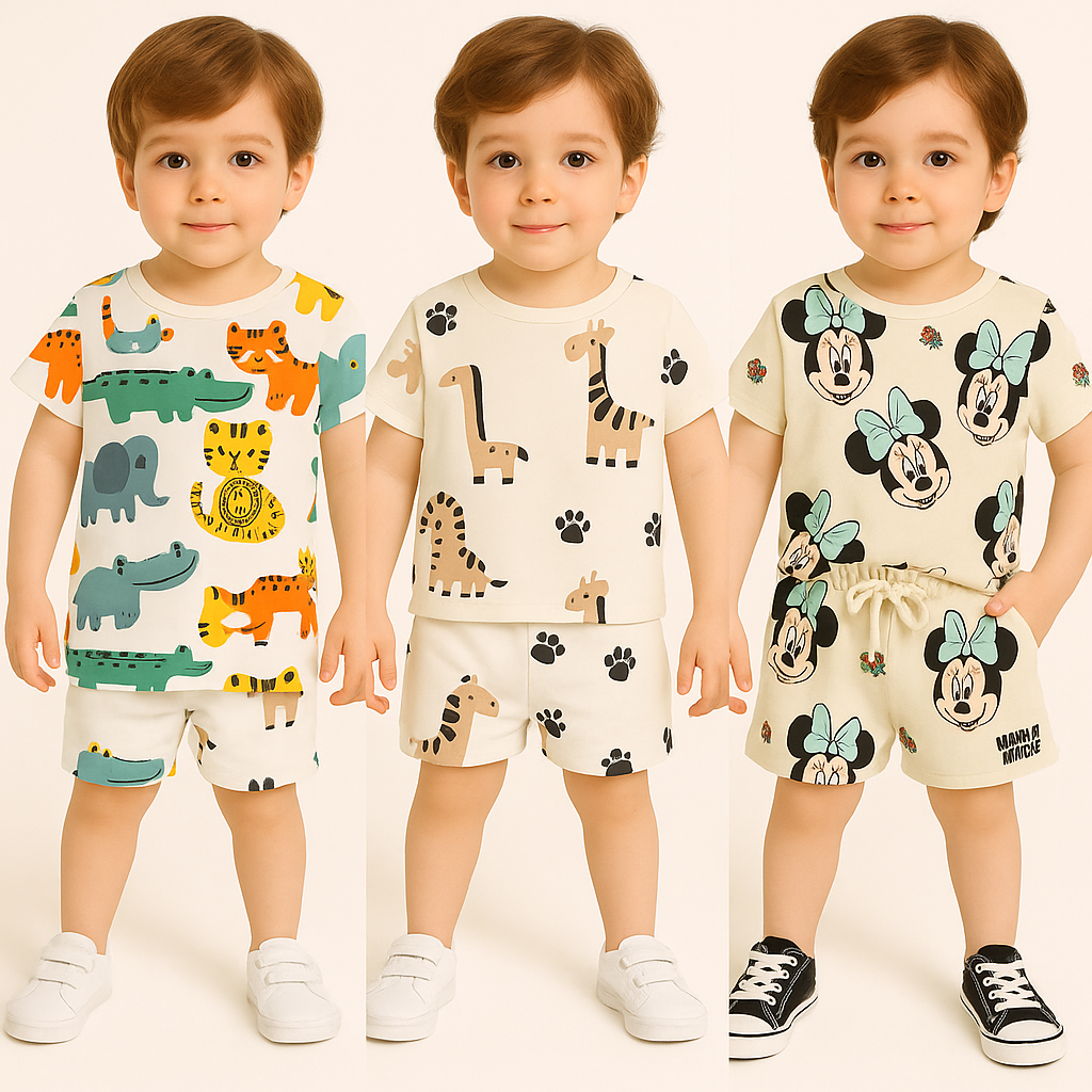 KIDS CRAZY ANIMAL , CUTE GIRAFF , CREAM MICKY CORD - SET ( COMBO PACK OF 3 )