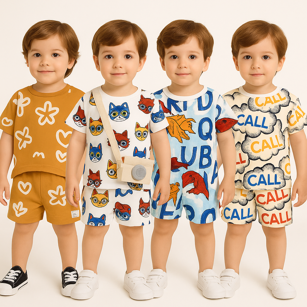KIDS YELLOW FOOL , BILLI , SKY DINOSUARE , CALL CORD - SET ( COMBO PACK OF 4 )