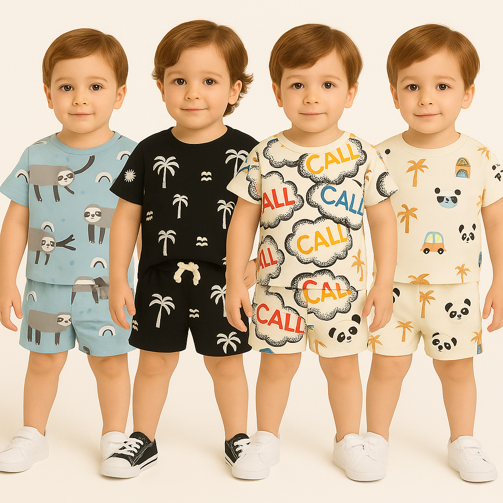KIDS SKY MONKEY, BLACK NARIYELI , CALL , CREAM BABY CORD - SET ( COMBO PACK OF 4 )