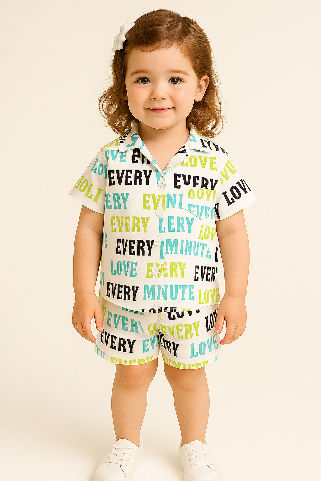 Solid Unisex Letter Graphic top - Bottom set .