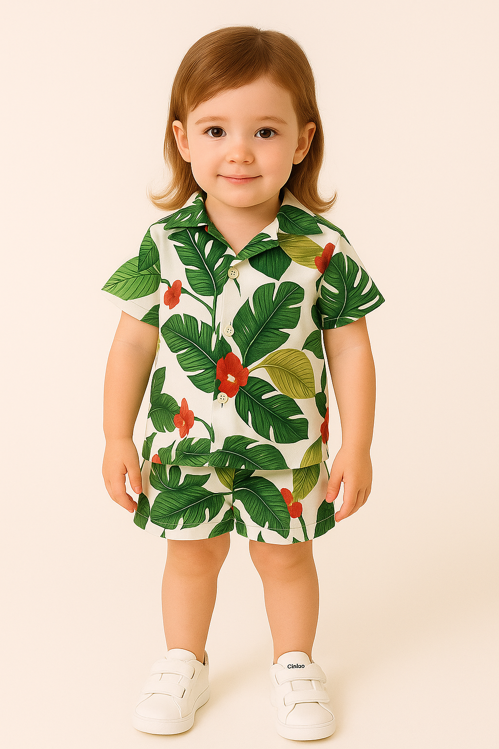 Trending Unisex Green Leaf Contrast Set .