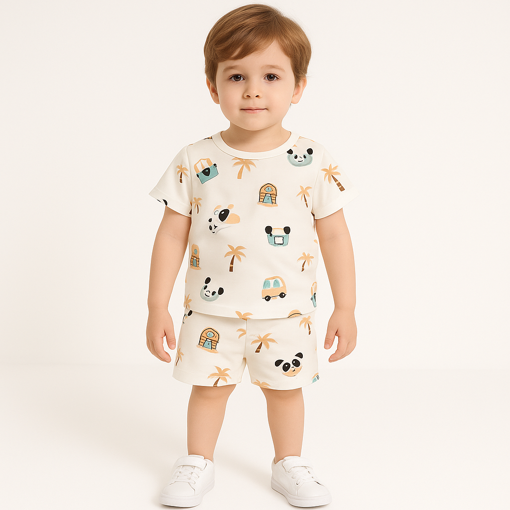 Cream Baby Kids Boys Clothing Set .