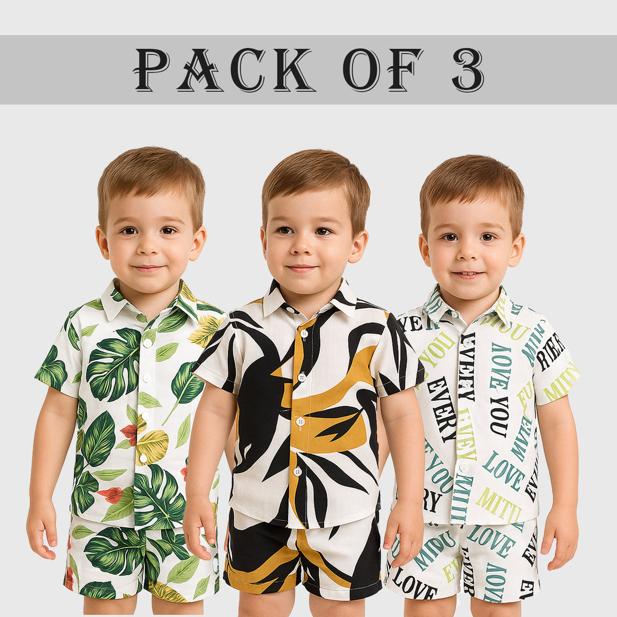 Causal Stylish  Unisex  Combo Short Set . ( PACK OF 3 )