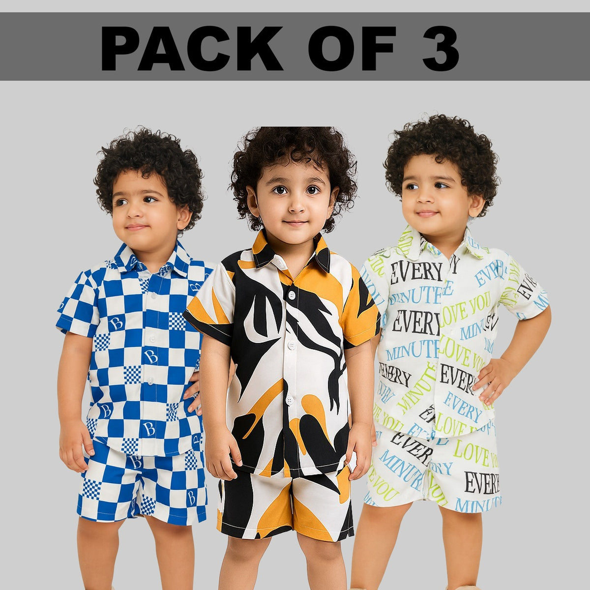 Unique Black - Yellow Design And Blue Box - Every Time . (Combo Pack Of 3 )