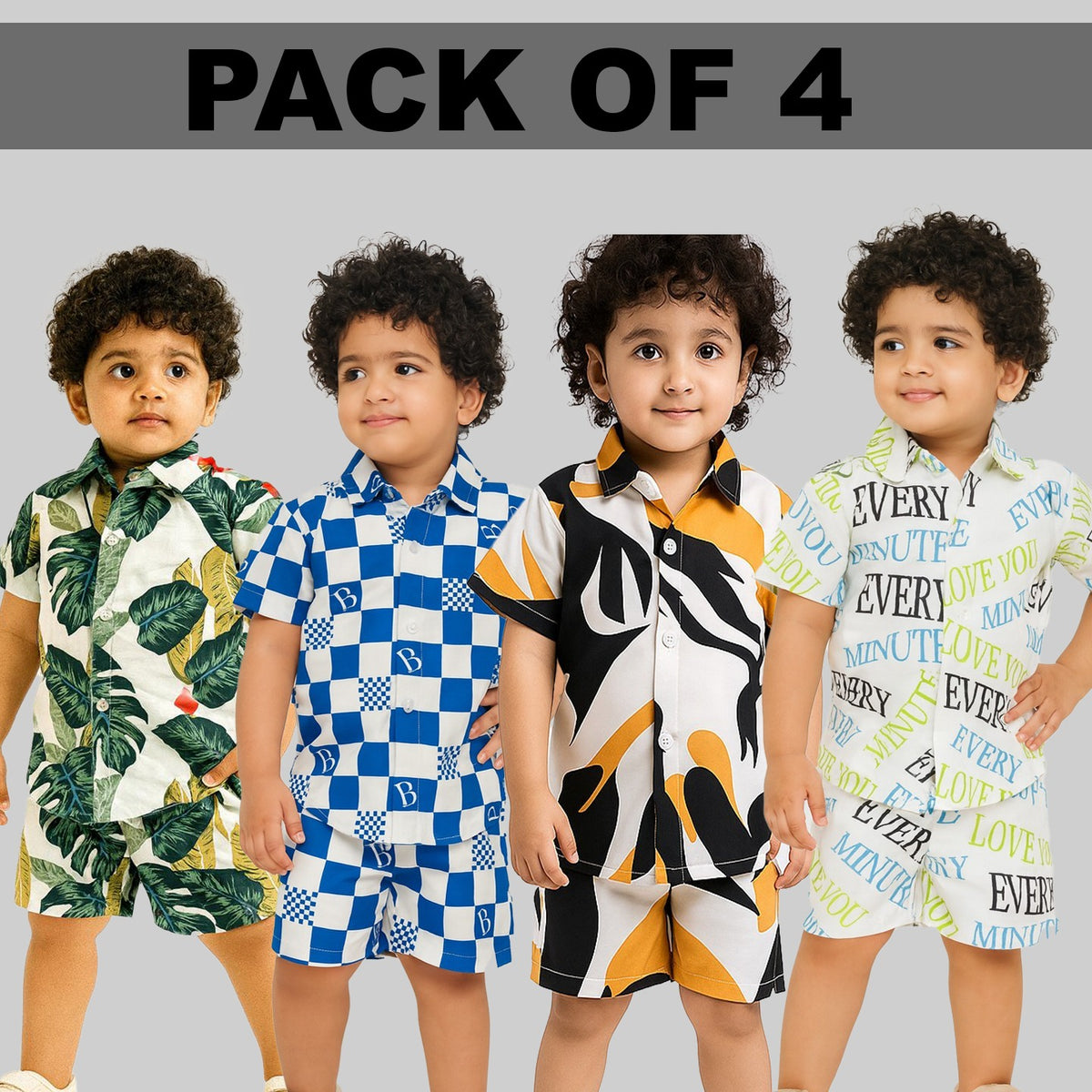 Unique Green Leaf  And Blue Box ,Yellow White Design - Every Time . (Combo Pack Of 4 )